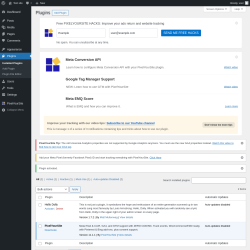 Page screenshot: Plugins ‹ Test site — WordPress
