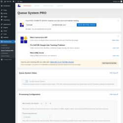 Page screenshot: PixelYourSite &rarr; Queue Settings PRO