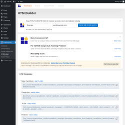 Page screenshot: PixelYourSite &rarr; UTM Builder