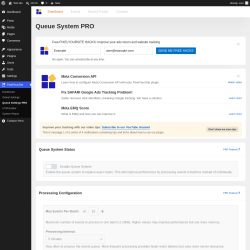 Page screenshot: PixelYourSite &rarr; Queue Settings PRO