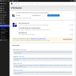 Page screenshot: PixelYourSite &rarr; UTM Builder