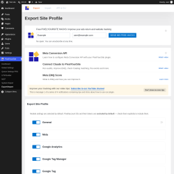 Page screenshot: PixelYourSite &rarr; Export/Import