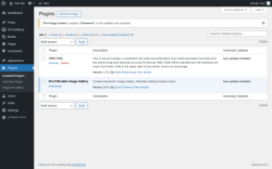 Page screenshot: Plugins &lsaquo; Test site &mdash; WordPress