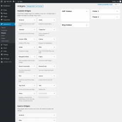 Page screenshot: Widgets &lsaquo; Test site &mdash; WordPress