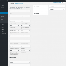 Page screenshot: Widgets &lsaquo; Test site &mdash; WordPress