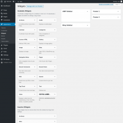 Page screenshot: Widgets &lsaquo; Test site &mdash; WordPress