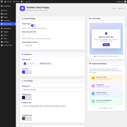Page screenshot: Clean Popup