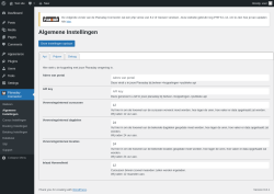Page screenshot: Planaday Connector → Algemene Instellingen