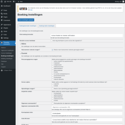 Page screenshot: Planaday Connector → Boeking Instellingen