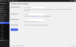 Page screenshot: Settings &rarr; Plausible