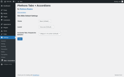 Page screenshot: Settings → Tabs + Accordions