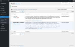 Page screenshot: Plugins ‹ Test site — WordPress