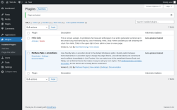 Page screenshot: Plugins ‹ Test site — WordPress