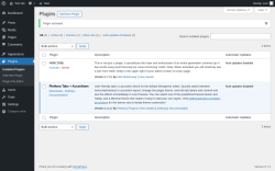 Page screenshot: Plugins ‹ Test site — WordPress