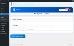Page screenshot: PlinkLy CTA → License