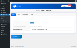 Page screenshot: PlinkLy CTA → General Settings