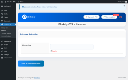 Page screenshot: PlinkLy CTA → License
