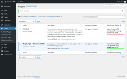 Page screenshot: Plugins ‹ Test site — WordPress