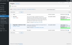Page screenshot: Plugins ‹ Test site — WordPress