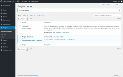 Page screenshot: Plugins &lsaquo; Test site &mdash; WordPress