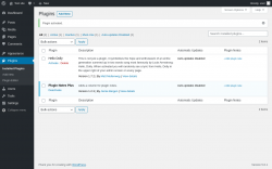 Page screenshot: Plugins &lsaquo; Test site &mdash; WordPress