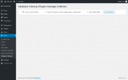 Page screenshot: Tools &rarr; Database Cleanup