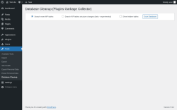 Page screenshot: Tools &rarr; Database Cleanup
