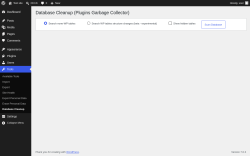 Page screenshot: Tools &rarr; Database Cleanup