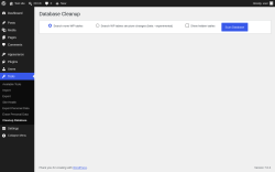 Page screenshot: Tools &rarr; Cleanup Database