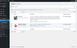 Page screenshot: Plugins &lsaquo; Test site &mdash; WordPress