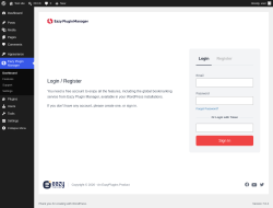 Page screenshot: Eazy Plugin Manager &lsaquo; Test site &mdash; WordPress