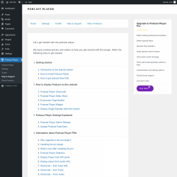 Page screenshot: Podcast Player &rarr; Help & Support