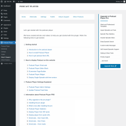 Page screenshot: Podcast Player &rarr; Help & Support