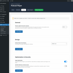 Page screenshot: Podcast Player &rarr; Settings