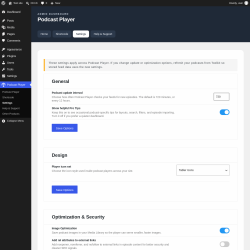 Page screenshot: Podcast Player &rarr; Settings