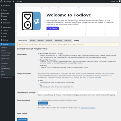 Page screenshot: Podlove → Expert Settings → Tracking