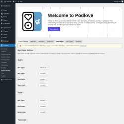 Page screenshot: Podlove → Expert Settings → Web Player