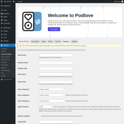 Page screenshot: Podlove → Podcast Settings → Directory