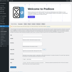 Page screenshot: Podlove → Podcast Settings