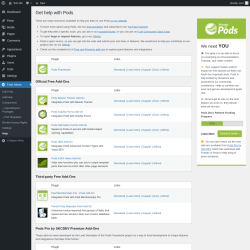 Page screenshot: Pods Admin → Help