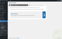 Page screenshot: Pods Admin → – Import/Export Packages