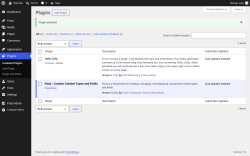 Page screenshot: Plugins &lsaquo; Test site &mdash; WordPress