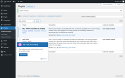 Page screenshot: Plugins &lsaquo; Test site &mdash; WordPress