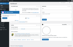 Page screenshot: Dashboard &lsaquo; Test site &mdash; WordPress