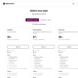 Page screenshot: Elementor &rarr; Upgrade