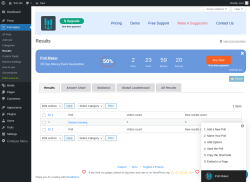 Page screenshot: Poll Maker &rarr; Results 0
