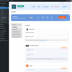 Page screenshot: Poll Maker &rarr; General Settings &rarr; 
							Integrations                        