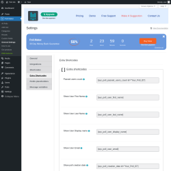 Page screenshot: Poll Maker &rarr; General Settings &rarr; 
                            Extra Shortcodes                        