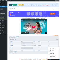 Page screenshot: Poll Maker → Custom Fields