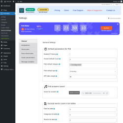 Page screenshot: Poll Maker → General Settings